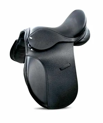 Produktbild von Sattel für Pony aus Leder mit Chromlederstrippen, 15, Farbe:schwarz