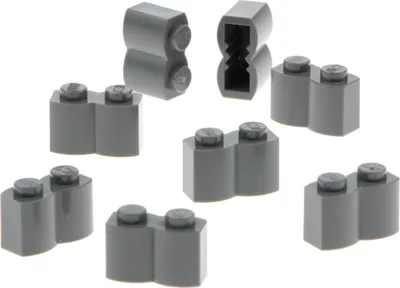 Produktbild von 8x Lego Bau Stein modifiziert 1x2x1 neu-dunkel grau Palisade Holz 4211095 30136