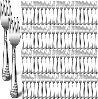 Produktbild von Set mit 200 Tafelgabeln aus Edelstahl, 17,5 cm, langlebiges Besteck für Zuhause, Restaurant und Küche, spülmaschinenfest