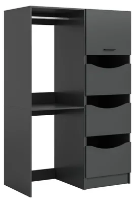 Produktbild von Free Waschmaschinenschrank 3 Türen, 1 Klappentür, 2 Regale Anthrazit.