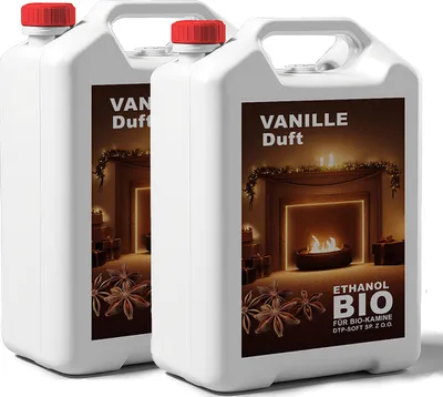 Obrázek produktu pro 2x5 litrů bioetanolu VANILLEDUFT Premium 100% na líh do krbu 10L