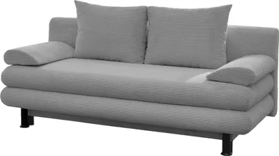 Produktbild von Schlafsofa Schlafcouch Cord grau 190 cm mit Bettkasten - Federkern - BAREND - Die Möbelfundgrube