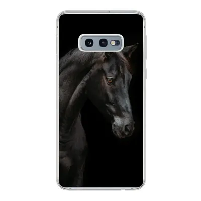 Produktbild von MuchoWow® Handyhülle Schutzhülle Hülle für Samsung Galaxy S10e Pferd - Tiere - Schwarz - Porträt Silikon Softcase Handy Hülle - Handy