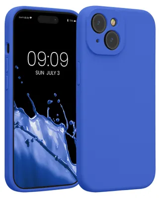Produktbild von kwmobile Hülle kompatibel mit Apple iPhone 15 - Hülle Silikon gummiert - Handyhülle - Handy Case in Baltik Blau