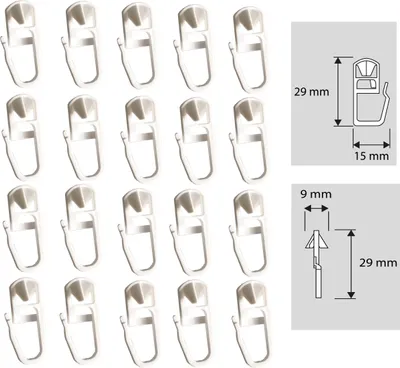 Produktbild von Klick-Gleiter Haken 3,5-4mm 20 Stück Gardinengleiter Innenlauf