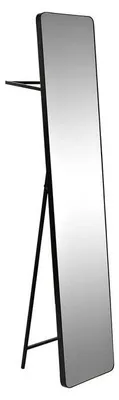 Wandspiegel rechteckig schwarz 30x36x150 cm Stahl Spiegelglas
