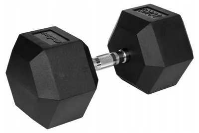 Produktbild von Gusseisen Gummihantel Kurzhantel HEX 40kg Rebel sechseckig