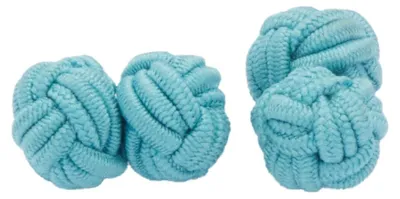 Productafbeelding van Manchetknopen van zijde - Lichtblauw turquoise