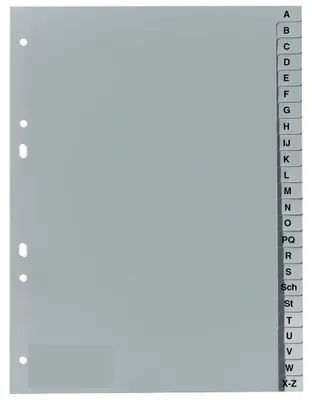 Zdjęcie produktu dla Exacompta 1743B Ordnerregister Halbformat A-Z grau 24-teilig