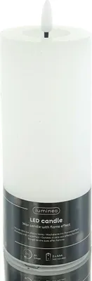 Produktbild von Lumineo Batterie LED Wachskerze Weiß Ø 7 cm Höhe 19 cm - warmweiß