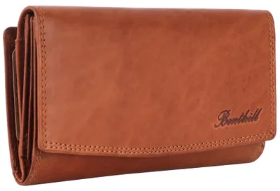Produktbild von Benthill Damen Portemonnaie Echt Leder XXL - Geldbörse Groß mit RFID Schutz - Echtleder Vintage Damenbörse mit vielen Kartenfächer inkl. Geschenkbox