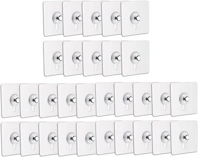 Produktbild von Selbstklebende Haken 30 Stück transparent für Wanddekoration