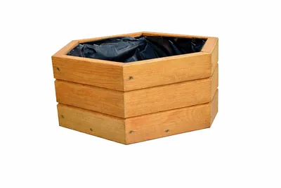 Produktbild von Sechseckiger Pflanzkübel Holz Ø36 cm – Moderne Blumenschale für Balkon & Terrasse,  Kräuterbeet, Dekorative Pflanzschale (D5, Eiche)