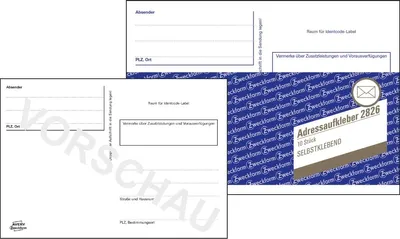 Produktbild von Adreßaufkleberheft A6 selbstklebend 10 Blatt Packung mit 10 Stück