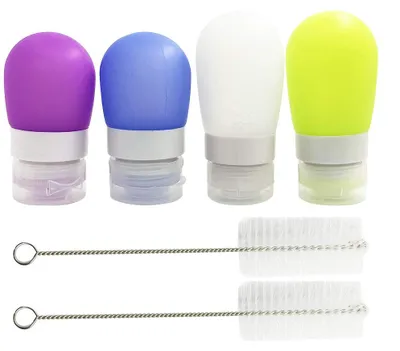 4 Squeeze-Flaschen für Dressings, 1,3 oz & 2 oz, mit 2 Bürsten