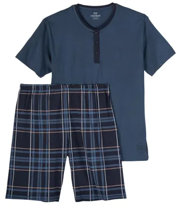 Produktbild von Ceceba Übergröße Shorty Henley navy/braun-weiß Karo