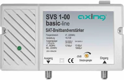 Obrázok produktu pre Axing SVS 1-00, 3 W, 0.047 - 0.826 GHz, 230 V, 50 Hz, 160 x 100 x 45 mm