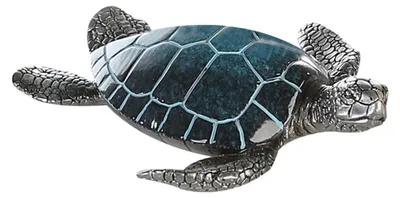 Immagine prodotto di Gilde Figur, tartaruga, "Josie", resina, blu, argentata, confezione da 4, lunghezza 16 cm, larghezza 18 cm, altezza 4 cm. Codice prodotto: 59974. Codice EAN: 4001250599746