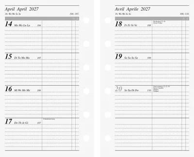 Produktbild von 2027 rido/idé TimeplanerA7 Einlage 2Seiten/1Woche