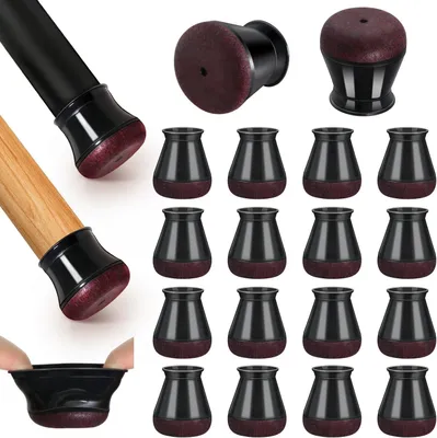 Imagen del producto de Protectores para patas de sillas, silicona, 16 unidades, redondos, de 14-20 mm, con fieltro, para patas de sillas