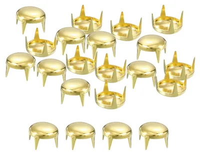 Productafbeelding van Ronde koepelrivetten - 8 mm metalen klauwbedel - Geschikt voor leerbewerking, kleding en accessoires - 100 stuks, goudkleurig