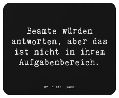 Produktbild von Mr. & Mrs. Panda Mauspad Spruch Beamtin Humor - Schwarz - Geschenk, Anerkennung, Verantwortung, Berufsliebe, Hingabe, Mousepad, Geschenke für Berufstätige, Beruf, Berufe