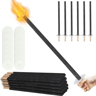Immagine prodotto di Izrielar 50x torce a cera 72 cm, extra lunghe, durata di combustione 90 min - torce da giardino con protezione antigoccia - torce per esterni, escursioni notturne