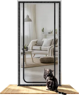 Zdjęcie produktu dla Siatka dla kota 100 cm x 220 cm, z drzwiami na zamek, na balkon, odporna na UV, wodoodporna, odporna na