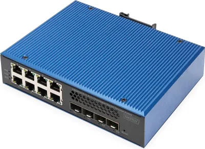 Produktbild von Digitus 8+4P 10G Uplink Industrial Gigabit Ethernet Switch L3 managed