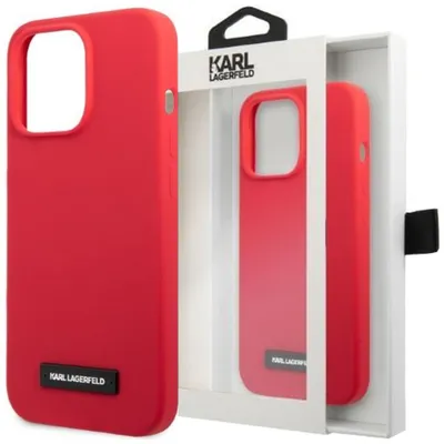 Produktbild von Etui Karl Lagerfeld Klhcp13Lslmp1R Na Iphone 13 Pro / 13 Hardcase - Czerwone Silikon Plaque