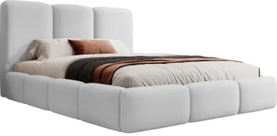 Produktbild von Selsey Bauro - Polsterbett 140x200 mit Stauraum und Samtbezug, taubengrau