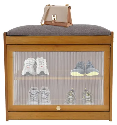Obrázek produktu pro Dvoudílná botníková s lavičkou - 50 x 44 x 32 cm - Hnědá