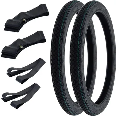 Obrázek produktu pro Sada pneumatik 2x Vee Rubber 2.00-17 Inch 2.00x17 Tube/Rim Tape Piaggio Vespa Ciao