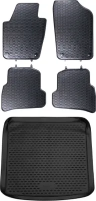 Produktbild von Gummi Kofferraumwanne + Fußmatten Set für Skoda Fabia 3 NJ, Bj. 2014-