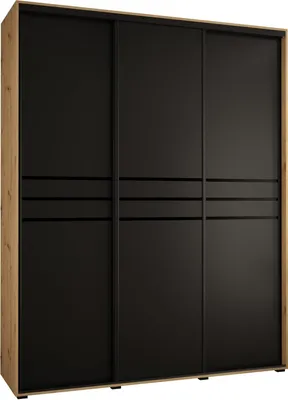 Produktbild von MEBLE KRYSPOL Davos 10 Schrank, drei Türen - 235,2x190x60 cm - Artisan Schwarz Schwarz