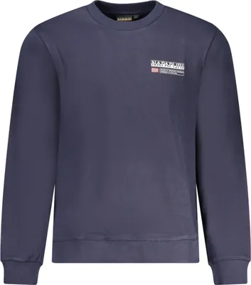 Produktbild von Stilvolles Herren Sweatshirt Blau - Rundhals, Futter, Print-Design