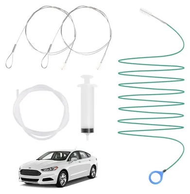 Produktbild von Abflussreiniger Flexible Abflussbürste Schiebedachbürste - 300 cm - Set mit Spritze und Schlauch - Für Auto