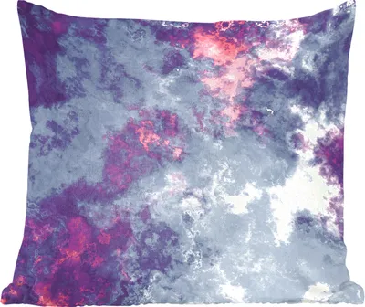 Produktbild von MuchoWow® Zierkissen Sofakissen Wohnzimmer Dekokissen 45x45 cm Graue und violette Geometrie - Schlafpolster - Polster für das Sofa
