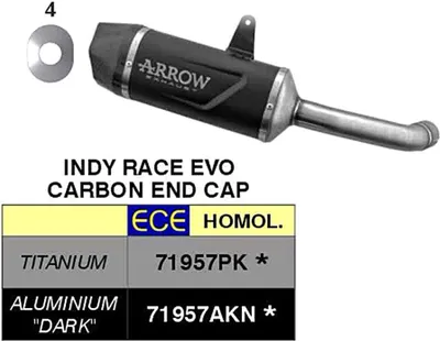 Obrázok produktu pre ARROW Indy Race Evo titánový slip-on výfuk s koncovkou pre KTM Rc 390