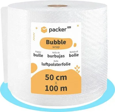 Productafbeelding van Luchtkussenfolie 50 cm x 100 m – Ideaal voor Verhuizingen en Verpakking