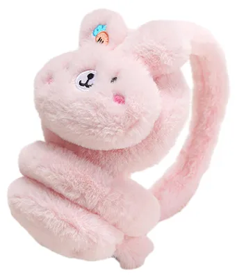 Produktbild von Rosa Hasen-Ohrenschützer für Kinder, warm, kältebeständig, weich und bequem.