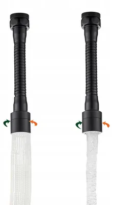 Productafbeelding van Kuchinox AREATOR, perlator met 2 functies, zwart, mat, met flexibele slang