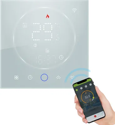 Zdjęcie produktu dla Termostat WiFi Tuya, cyfrowy termostat pokojowy LCD, termostat ścienny z ogrzewaniem elektrycznym 16A, podtynkowy termometr do ogrzewania podłogowego kompatybilny z termostatami pokojowymi Tmall Genie, Amazon Echo, Google Home