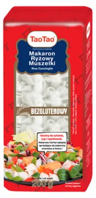 Zdjęcie produktu dla Makaron ryżowy muszelki Tao Tao 200 g