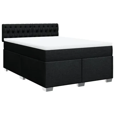 Produktbild von Boxspringbett mit Matratze Schwarz 140x190 cm Stoff