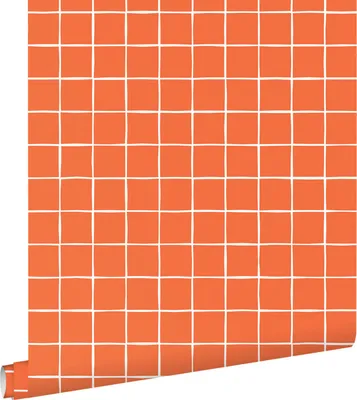 Obrázek produktu pro ESTAhome tapeta s kostkovaným vzorem oranžová 50 x 900 cm