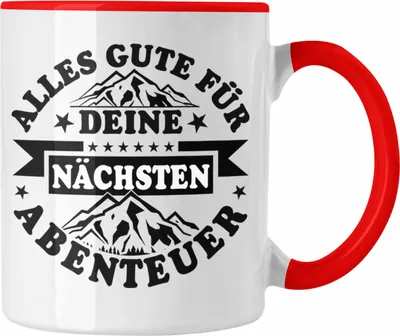 Produktbild von Trendation - Abschied Tasse Geschenk Abschied Jobwechsel Abschiedsgeschenk Kollegin Kolege Neuer Job Alles Gute Für Deine Nächsten Abenteuer (Rot)