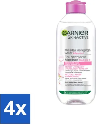 Produktbild von Garnier - SkinActive - Mizellen-Reinigungswasser - Empfindliche Haut - Milde Reinigung & Make-Up-Entferner - 400 ml - Vorteilspack - 4 Stücke