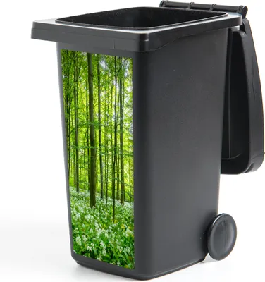 Produktbild von MuchoWow® Mülltonnenaufkleber Wald - Bäume - Grün 44x98 cm - Containeraufkleber - Aufkleber - Mülltonnen-Aufkleber