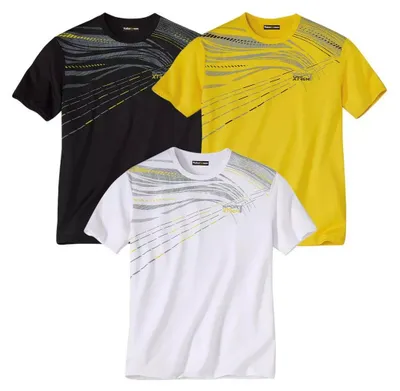 Image de Atlas For Men - T-shirt pour homme (lot de 3) AF103 (6XL) (jaune/blanc/noir)